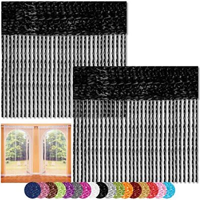 Bestlivings Lot de 2 rideaux à fils 90 x 240 et 140 x 240 cm, Tissu, schwarz jet black, 140x240 - Publicité Bestlivings Lot de 2 rideaux à fils 90 x 240 et 140 x 240 cm, Tissu, schwarz jet black, 140x240 - Publicité