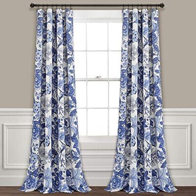Lush Decor Sydney Rideaux occultants pour Salon, Salle à Manger, Chambre à Coucher (Paire), 213,4 cm de Long x 132,1 cm de Large, Bleu Marine et Blanc - Publicité Lush Decor Sydney Rideaux occultants pour Salon, Salle à Manger, Chambre à Coucher (Paire), 213,4 cm de Long x 132,1 cm de Large, Bleu Marine et Blanc - Publicité