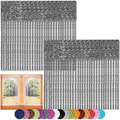 Bestlivings Lot de 2 rideaux à fils 90 x 240 et 140 x 240 cm, Tissu, anthrazit silbergrau, 90x240 - Publicité Bestlivings Lot de 2 rideaux à fils 90 x 240 et 140 x 240 cm, Tissu, anthrazit silbergrau, 90x240 - Publicité
