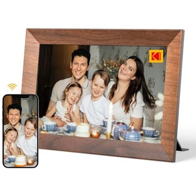 Kodak Cadre Photo numérique WiFi, 10.1 Pouces Cadre Photo électronique avec 32 Go de Stockage, partagez instantanément des Clips vidéo et Photos Via l'application, Rotation Automatique (Bois) - Publicité Kodak Cadre Photo numérique WiFi, 10.1 Pouces Cadre Photo électronique avec 32 Go de Stockage, partagez instantanément des Clips vidéo et Photos Via l'application, Rotation Automatique (Bois) - Publicité