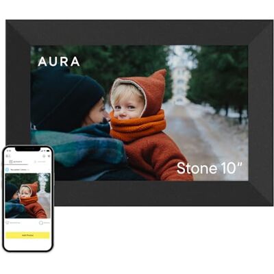 AURA Cadre photo numérique en pierre – Écran HD mat 10,1" Meilleur cadre numérique pour offrir – Envoyez des photos directement depuis votre téléphone Installation rapide et facile via WiFi - Publicité AURA Cadre photo numérique en pierre – Écran HD mat 10,1" Meilleur cadre numérique pour offrir – Envoyez des photos directement depuis votre téléphone Installation rapide et facile via WiFi - Publicité
