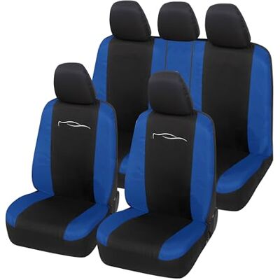 Lupex Shop - Ensemble de housses de sièges auto - Noir Bleu Royal - Publicité Lupex Shop - Ensemble de housses de sièges auto - Noir Bleu Royal - Publicité