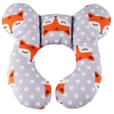 Tuoservo Oreiller de voyage pour bébé Support de tête et de cou Pour siège de voiture Pour bébé de 0 à 1 an Renard - Publicité Tuoservo Oreiller de voyage pour bébé Support de tête et de cou Pour siège de voiture Pour bébé de 0 à 1 an Renard - Publicité