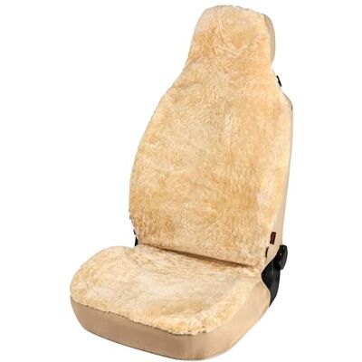 Housse de Siège Auto Walser Zoya Laine de Mouton - Haut, Beige - Publicité Housse de Siège Auto Walser Zoya Laine de Mouton - Haut, Beige - Publicité