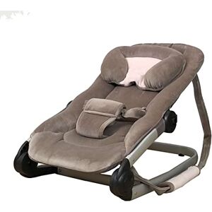 Bambisol Transat Bebe Luxe en Velours   Cale-Tête Réglable, Inclinable, Pliable, Fixe ou Balancelle   Choco Rose - Publicité