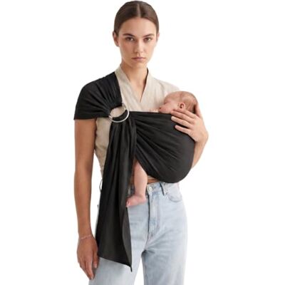 Naturiou Naturioù Simply Sling Écharpe de Portage Bébé Sans Noeud 100% Coton Portage Rapide Ventre et Hanche Noir - Publicité Naturiou Naturioù Simply Sling Écharpe de Portage Bébé Sans Noeud 100% Coton Portage Rapide Ventre et Hanche Noir - Publicité