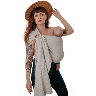Naturiou Écharpe de Portage Sans Nœud Tissu Gaufre Extensible Maintien Sécurisé et Ergonomique Gris Clair - Publicité Naturiou Écharpe de Portage Sans Nœud Tissu Gaufre Extensible Maintien Sécurisé et Ergonomique Gris Clair - Publicité