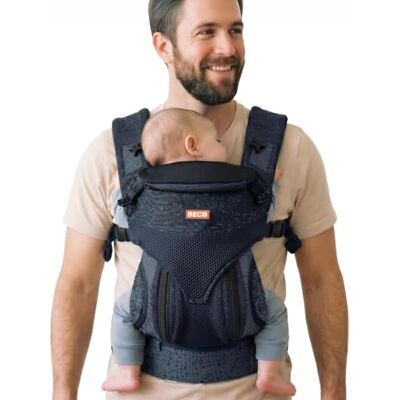 Beco Ventura Porte Bébé Physiologique dès la Naissance jusqu'à 20 kg, Marin Maille stretch recyclée aérée, 3 positions ergonomiques, assise en M zippée, appui-tête et ceinture rembourrée - Publicité Beco Ventura Porte Bébé Physiologique dès la Naissance jusqu'à 20 kg, Marin Maille stretch recyclée aérée, 3 positions ergonomiques, assise en M zippée, appui-tête et ceinture rembourrée - Publicité