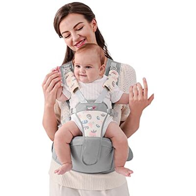 SONARIN Simple Porte-bébé Siège de Hanche, Multifonctionnel Respirant Avant Echarpe de Portage Ventral Ergonomique pour Nouveau-né 0-36 Mois (Gris) - Publicité SONARIN Simple Porte-bébé Siège de Hanche, Multifonctionnel Respirant Avant Echarpe de Portage Ventral Ergonomique pour Nouveau-né 0-36 Mois (Gris) - Publicité