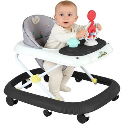 LANTUS Déambulateur pour bébé, jouets et activités, trotteur avec musique et lumières, siège pivotant à 360 degrés, 3 réglables, siège rembourré et lavable en machine (67 x 72 x 92 cm Noir (B)) - Publicité LANTUS Déambulateur pour bébé, jouets et activités, trotteur avec musique et lumières, siège pivotant à 360 degrés, 3 réglables, siège rembourré et lavable en machine (67 x 72 x 92 cm Noir (B)) - Publicité