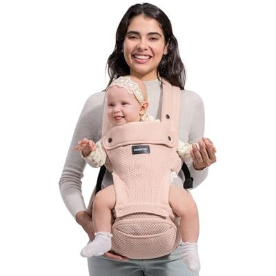 momcozy Porte-Bebe avec Coussin de Hanche, 2-en-1, Jusqu'à 20 kg, Rose 6 Positions de Portage, Siège de Hanche Amovible, Maille 3D, Réglable Jusqu'à 120 cm, Porte-Bébé Nouveau-Nés - Publicité momcozy Porte-Bebe avec Coussin de Hanche, 2-en-1, Jusqu'à 20 kg, Rose 6 Positions de Portage, Siège de Hanche Amovible, Maille 3D, Réglable Jusqu'à 120 cm, Porte-Bébé Nouveau-Nés - Publicité