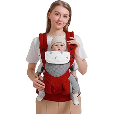 SONARIN 3 en 1 Porte-bébé Respirant,Multifonction Léger Porte Bébé Avant et Arrière Porte-bébé Écharpe de Portage Ergonomique,Multi-Positions pour Nouveau-né Bébé Enfant 3-48 Mois(Rouge) - Publicité SONARIN 3 en 1 Porte-bébé Respirant,Multifonction Léger Porte Bébé Avant et Arrière Porte-bébé Écharpe de Portage Ergonomique,Multi-Positions pour Nouveau-né Bébé Enfant 3-48 Mois(Rouge) - Publicité