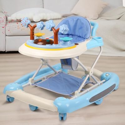 LANTUS Trotteur Bébé Garçon Fille Evolutif 5 en 1,Trotteur Marche Bebe Pliable avec 4 Hauteur Réglable, Lumières, Musique, Plateau d’Activités Amovible, Charge 12KG,67 * 72 * 92cm-Bleu ciel (A) - Publicité LANTUS Trotteur Bébé Garçon Fille Evolutif 5 en 1,Trotteur Marche Bebe Pliable avec 4 Hauteur Réglable, Lumières, Musique, Plateau d’Activités Amovible, Charge 12KG,67 * 72 * 92cm-Bleu ciel (A) - Publicité