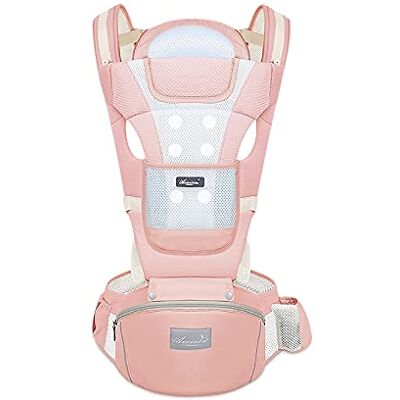 SONARIN Porte-bébé Respirant avec Siège à Hanche pour Nouveau-né et Enfant de 0 à 36 Mois,Pur Coton Maille 3D Porte Bébé Ergonomique,Taille Réglable Multifonctionnel,Jusqu'à 30 KG(Rose) - Publicité SONARIN Porte-bébé Respirant avec Siège à Hanche pour Nouveau-né et Enfant de 0 à 36 Mois,Pur Coton Maille 3D Porte Bébé Ergonomique,Taille Réglable Multifonctionnel,Jusqu'à 30 KG(Rose) - Publicité