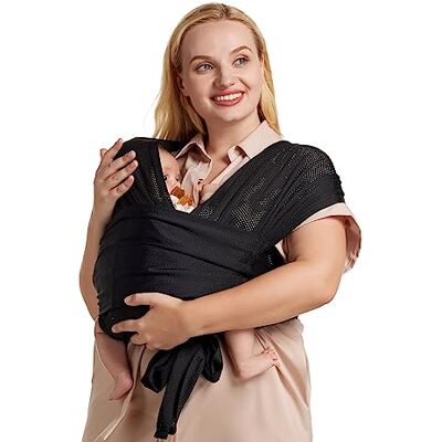 momcozy Écharpe de portage bébé ajustable à boucle, en maille aérée respirante, porte-bébé facile à enfiler, pour nouveau-né à tout-petit 3,5-16 kg, tour de taille 76-120 cm, noir classique - Publicité momcozy Écharpe de portage bébé ajustable à boucle, en maille aérée respirante, porte-bébé facile à enfiler, pour nouveau-né à tout-petit 3,5-16 kg, tour de taille 76-120 cm, noir classique - Publicité