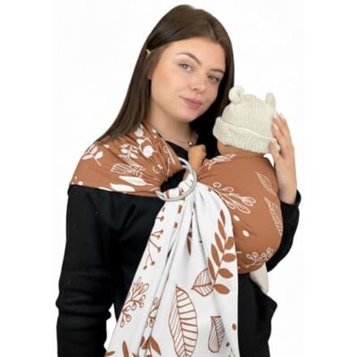 Naturiou Naturioù Ring Sling Écharpe de Portage Sans Noeud Jacquard 100% Coton Motif Réversible Botanie Caramel - Publicité Naturiou Naturioù Ring Sling Écharpe de Portage Sans Noeud Jacquard 100% Coton Motif Réversible Botanie Caramel - Publicité