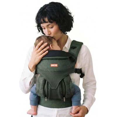 Beco Ventura Porte Bébé Physiologique dès la Naissance jusqu'à 20 kg, Verte Maille stretch recyclée aérée, 3 positions ergonomiques, assise en M zippée, appui-tête et ceinture rembourrée - Publicité Beco Ventura Porte Bébé Physiologique dès la Naissance jusqu'à 20 kg, Verte Maille stretch recyclée aérée, 3 positions ergonomiques, assise en M zippée, appui-tête et ceinture rembourrée - Publicité
