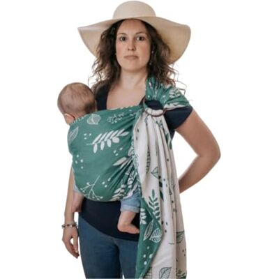 Naturiou Naturioù Ring Sling Écharpe de Portage Sans Noeud Jacquard 100% Coton Vert Motif Réversible Botanie Émeraude - Publicité Naturiou Naturioù Ring Sling Écharpe de Portage Sans Noeud Jacquard 100% Coton Vert Motif Réversible Botanie Émeraude - Publicité