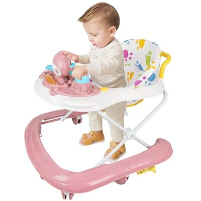 LANTUS Trotteur Bebe Marcheur D'apprentissage Assis-Debout, Apprentissage de la Marche, Cadeau Bébé Dès 9 Mois Garçon Fille Evolutif 3 en 1,62 * 68 * 36-81cm -Rose - Publicité LANTUS Trotteur Bebe Marcheur D'apprentissage Assis-Debout, Apprentissage de la Marche, Cadeau Bébé Dès 9 Mois Garçon Fille Evolutif 3 en 1,62 * 68 * 36-81cm -Rose - Publicité