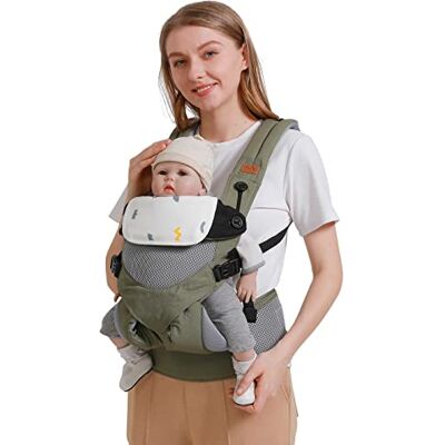 SONARIN 3 en 1 Porte-bébé Respirant,Multifonction Léger Porte Bébé Avant et Arrière Porte-bébé Écharpe de Portage Ergonomique,Multi-Positions pour Nouveau-né Bébé Enfant 3-48 Mois(Vert) - Publicité SONARIN 3 en 1 Porte-bébé Respirant,Multifonction Léger Porte Bébé Avant et Arrière Porte-bébé Écharpe de Portage Ergonomique,Multi-Positions pour Nouveau-né Bébé Enfant 3-48 Mois(Vert) - Publicité
