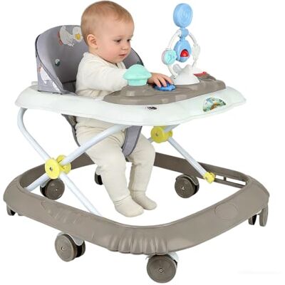 LANTUS Déambulateur pour bébé, jouets et activités, trotteur avec musique et lumières, siège pivotant à 360 degrés, 3 réglables, siège rembourré et lavable en machine (67 x 72 x 92 cm, kaki (B)) - Publicité LANTUS Déambulateur pour bébé, jouets et activités, trotteur avec musique et lumières, siège pivotant à 360 degrés, 3 réglables, siège rembourré et lavable en machine (67 x 72 x 92 cm, kaki (B)) - Publicité