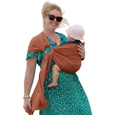 Naturiou Naturioù Simply Sling – Écharpe de Portage Bébé à Anneaux Sans Nœud – Couleur Caramel Chaleureux – Anneaux Cuivre – 100% Coton Léger (180 g/m²) – Dès la Naissance - Publicité Naturiou Naturioù Simply Sling – Écharpe de Portage Bébé à Anneaux Sans Nœud – Couleur Caramel Chaleureux – Anneaux Cuivre – 100% Coton Léger (180 g/m²) – Dès la Naissance - Publicité