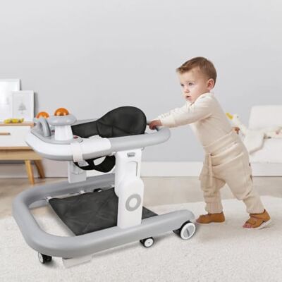 LANTUS Trotteur pour Bébé Pliable avec Hauteur et Vitesse Réglables, Chariot de Marche Bebe avec Centre de Jeux,Tapis de Trampoline Amovible, à partir de 6 mois,70 * 56 * 42cm- Gris - Publicité LANTUS Trotteur pour Bébé Pliable avec Hauteur et Vitesse Réglables, Chariot de Marche Bebe avec Centre de Jeux,Tapis de Trampoline Amovible, à partir de 6 mois,70 * 56 * 42cm- Gris - Publicité