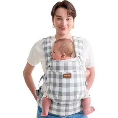 momcozy Porte bébé physiologique en coton et lin naturel, conçu pour durer, design ergonomique, léger et confortable, portage mains libres pour maman et papa, Motif à carreaux bleu-gris - Publicité momcozy Porte bébé physiologique en coton et lin naturel, conçu pour durer, design ergonomique, léger et confortable, portage mains libres pour maman et papa, Motif à carreaux bleu-gris - Publicité