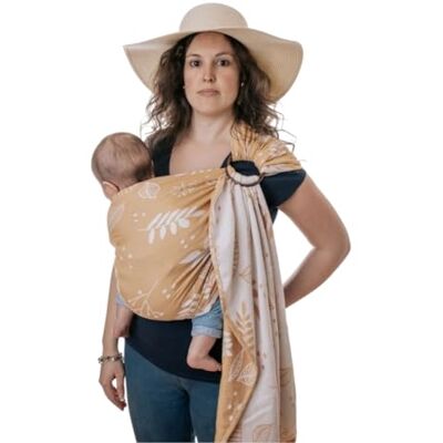 Naturiou Naturioù Ring Sling Écharpe de Portage Sans Noeud Jacquard 100% Coton Vert Motif Réversible Botanie Ocre - Publicité Naturiou Naturioù Ring Sling Écharpe de Portage Sans Noeud Jacquard 100% Coton Vert Motif Réversible Botanie Ocre - Publicité