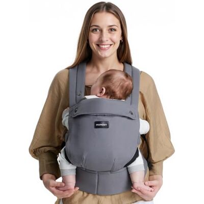 momcozy Porte Bebe Ergonomique 100% Coton,Gris, 3–24 Mois, 3,2–20 kg Porte-bébé physiologique, position M, tour de taille réglable de 64 à 127 cm, soutien dorsal en X et ceinture lombaire en EVA - Publicité momcozy Porte Bebe Ergonomique 100% Coton,Gris, 3–24 Mois, 3,2–20 kg Porte-bébé physiologique, position M, tour de taille réglable de 64 à 127 cm, soutien dorsal en X et ceinture lombaire en EVA - Publicité