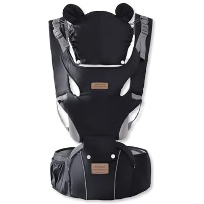 SONARIN Multifonctionnel 3-en-1 Porte-bébé avec Siège à Hanche,Porte Bébé Ergonomique Respirant Avant et Arrière Porte-bébé Echarpe de Portage Multiposition pour 0-36 Mois(Noir) - Publicité SONARIN Multifonctionnel 3-en-1 Porte-bébé avec Siège à Hanche,Porte Bébé Ergonomique Respirant Avant et Arrière Porte-bébé Echarpe de Portage Multiposition pour 0-36 Mois(Noir) - Publicité