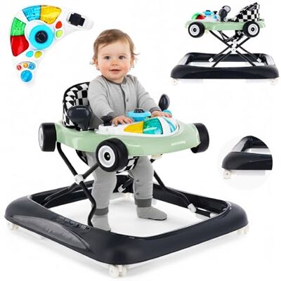 Sun Trotteur Bébé Pliable Interactif 6+ Mois Vert Butoir de sécurité, boutons, lumières et sons - Publicité Sun Trotteur Bébé Pliable Interactif 6+ Mois Vert Butoir de sécurité, boutons, lumières et sons - Publicité