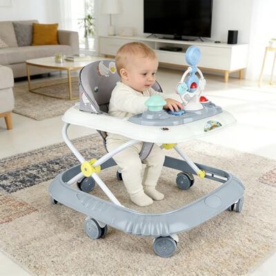 LANTUS Trotteur Bébé 4-en-1 Gris avec fonction pousseur, Marchette Evolutif Bébé avec Boîte à Musique et Lumières, Coussin de Siège Lavable pour Enfants de 6 à 18 Mois Jusqu'à 12 KG-67 * 72 * 92cm- Gris (B) - Publicité LANTUS Trotteur Bébé 4-en-1 Gris avec fonction pousseur, Marchette Evolutif Bébé avec Boîte à Musique et Lumières, Coussin de Siège Lavable pour Enfants de 6 à 18 Mois Jusqu'à 12 KG-67 * 72 * 92cm- Gris (B) - Publicité