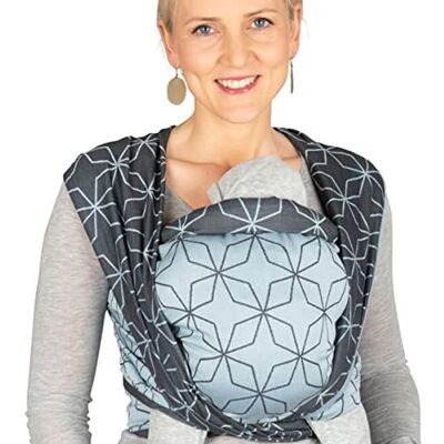 Hoppediz Écharpe de Portage Bébé, nouveau-nés dès la naissance (3-30 kg), 100% coton, Malmö aqua 5,40 m - Publicité Hoppediz Écharpe de Portage Bébé, nouveau-nés dès la naissance (3-30 kg), 100% coton, Malmö aqua 5,40 m - Publicité