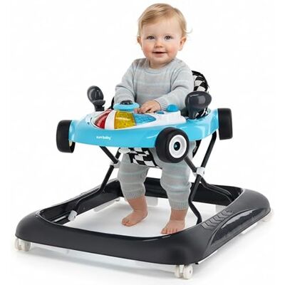 Sun Trotteur Bébé Pliable Interactif 6+ Mois Bleu Butoir de sécurité, boutons, lumières et sons - Publicité Sun Trotteur Bébé Pliable Interactif 6+ Mois Bleu Butoir de sécurité, boutons, lumières et sons - Publicité