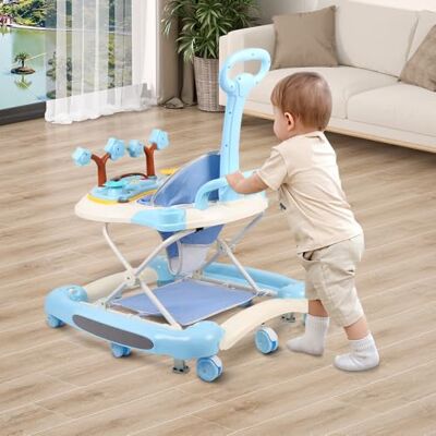 LANTUS Trotteur Bébé Garçon Fille Evolutif 5 en 1,Trotteur Marche Bebe Pliable avec 4 Hauteur Réglable, Lumières, Musique, Plateau d’Activités Amovible, Charge 12KG,67 * 72 * 92cm-Bleu ciel (A) - Publicité LANTUS Trotteur Bébé Garçon Fille Evolutif 5 en 1,Trotteur Marche Bebe Pliable avec 4 Hauteur Réglable, Lumières, Musique, Plateau d’Activités Amovible, Charge 12KG,67 * 72 * 92cm-Bleu ciel (A) - Publicité