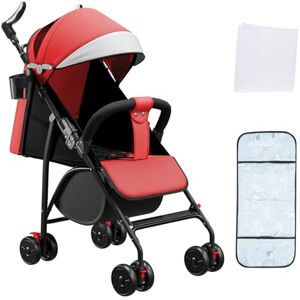 OHMG Poussette pour bébé de 0 à 4 ans, 0 à 22 kg, compacte, 3 positions allongées, position couchée plate, petite pliable, avec bandoulière, système de harnais à 5 points, panier, frein à pied - Publicité OHMG Poussette pour bébé de 0 à 4 ans, 0 à 22 kg, compacte, 3 positions allongées, position couchée plate, petite pliable, avec bandoulière, système de harnais à 5 points, panier, frein à pied - Publicité