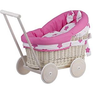 e-wicker24 Alles aus Weide e-wicker24 Landau-Poussette pour poupée en Osier Blanc,poignée et Roues en Bois avec Un Joli Tissu - Publicité e-wicker24 Alles aus Weide e-wicker24 Landau-Poussette pour poupée en Osier Blanc,poignée et Roues en Bois avec Un Joli Tissu - Publicité