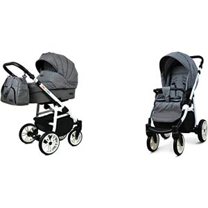 BabyLux Classic Gold 2 Em 1 - Gris - Cadre blanc - Aluminium - Poussette - Publicité BabyLux Classic Gold 2 Em 1 - Gris - Cadre blanc - Aluminium - Poussette - Publicité