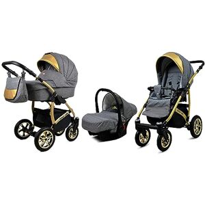 Babylux ® Enfant Poussette Combinée Set 3 en 1 Gold Lux incl. Nacelle - Publicité Babylux ® Enfant Poussette Combinée Set 3 en 1 Gold Lux incl. Nacelle - Publicité