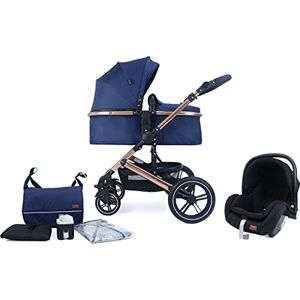 Pixini Poussette 3 en 1 NEYLA, Trio, Enfant, Siège Auto, Accessoires (Or/Bleu) - Publicité