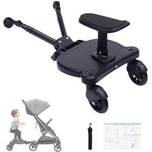 Goddlgjik Planche de poussette universelle avec siège, marchepied pour poussette 25 kg Design à deux roues à 360° Marchepied universel pour enfants de 3 à 7 ans - Publicité Goddlgjik Planche de poussette universelle avec siège, marchepied pour poussette 25 kg Design à deux roues à 360° Marchepied universel pour enfants de 3 à 7 ans - Publicité