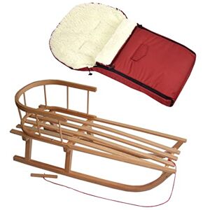 BambiniWelt by Rafael K. Combi Offre luge en bois avec dossier et corde de traction + chancelière d'hiver universelle (90 cm), convient également pour nacelle, poussette, poussette, laine d'agneau unie (bordeaux + traîneau) - Publicité BambiniWelt by Rafael K. Combi Offre luge en bois avec dossier et corde de traction + chancelière d'hiver universelle (90 cm), convient également pour nacelle, poussette, poussette, laine d'agneau unie (bordeaux + traîneau) - Publicité