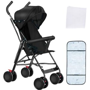 OHMG Poussette pour enfant, petite poussette pliable, réglage du dos et du repose-pieds, frein arrière, ceinture à 5 points, pliage facile d'une seule main, poussette de voyage pour bébé - Publicité OHMG Poussette pour enfant, petite poussette pliable, réglage du dos et du repose-pieds, frein arrière, ceinture à 5 points, pliage facile d'une seule main, poussette de voyage pour bébé - Publicité