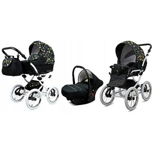 Babylux ® Enfant Poussette Combinée Set 3 en 1 Margaret White incl. Nacelle, Canne, Siège de voiture Siège Auto Landau Bébé avec Sac à langer, Habillage pluie, Moustiquaire etc. Publicité Babylux ® Enfant Poussette Combinée Set 3 en 1 Margaret White incl. Nacelle, Canne, Siège de voiture Siège Auto Landau Bébé avec Sac à langer, Habillage pluie, Moustiquaire etc. Publicité