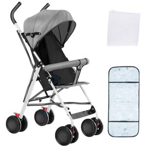 OHMG Poussette pour enfant, petite poussette pliable, réglage du dos et du repose-pieds, frein arrière, ceinture à 5 points, pliage facile d'une seule main, poussette de voyage pour bébé - Publicité OHMG Poussette pour enfant, petite poussette pliable, réglage du dos et du repose-pieds, frein arrière, ceinture à 5 points, pliage facile d'une seule main, poussette de voyage pour bébé - Publicité
