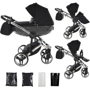JUNAMA Poussette Diamond S 2en1 3en1 4en1 (01 noir et argent, 2en1) - Publicité JUNAMA Poussette Diamond S 2en1 3en1 4en1 (01 noir et argent, 2en1) - Publicité