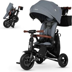 QPLAY Nova Deluxe Poussette évolutive avec siège pivotant, pliable compact, capote réglable, cuir fait main, repose-pieds et freins pour enfants de 10 à 36 mois Gris - Publicité QPLAY Nova Deluxe Poussette évolutive avec siège pivotant, pliable compact, capote réglable, cuir fait main, repose-pieds et freins pour enfants de 10 à 36 mois Gris - Publicité