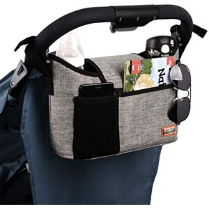 Homlynn Sac de rangement pour poussette Grande capacité de 11 l Pour accessoires de bébé Avec 2 porte-gobelets profonds et sangle d'épaule Convient à tous les modèles de poussette (Gris) - Publicité Homlynn Sac de rangement pour poussette Grande capacité de 11 l Pour accessoires de bébé Avec 2 porte-gobelets profonds et sangle d'épaule Convient à tous les modèles de poussette (Gris) - Publicité