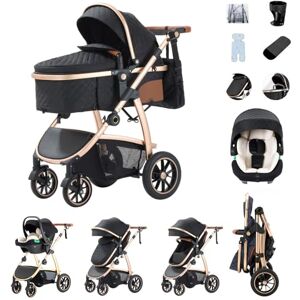 Zkiprm Poussette 3 en 1, Système de Voyage Avec Siège Auto, Accoudoirs réglables, Habillage pluie, Moustiquaire, Châssis aluminium, Landau urbain pour enfants 0-4 ans - Publicité Zkiprm Poussette 3 en 1, Système de Voyage Avec Siège Auto, Accoudoirs réglables, Habillage pluie, Moustiquaire, Châssis aluminium, Landau urbain pour enfants 0-4 ans - Publicité